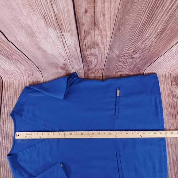 *FLAW* Figs Womens Size Large Casma Three Pocket Scrub Top Blue FW1100 PO 1657 - Picture 10 of 11